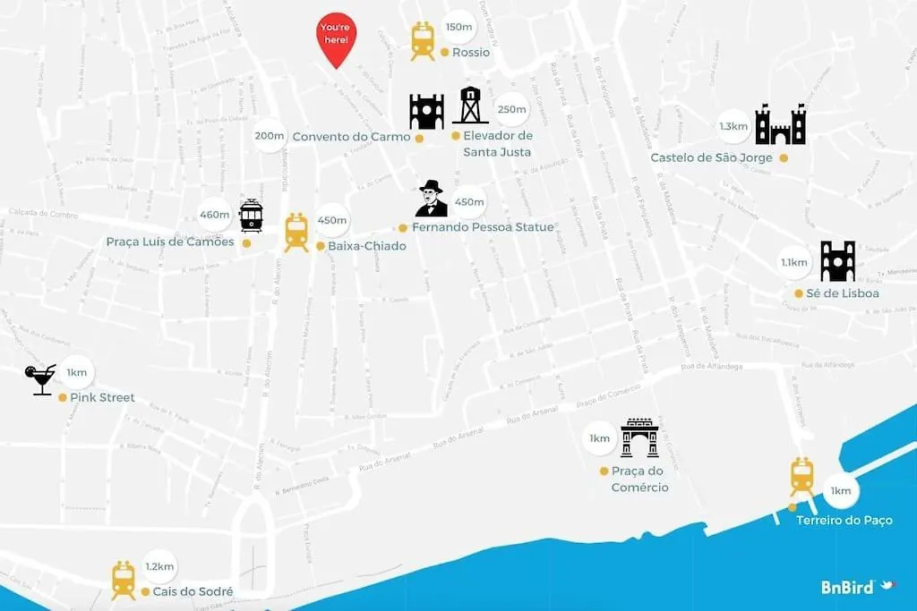 Appartamento 2Br At Historical Chiado Lisbona